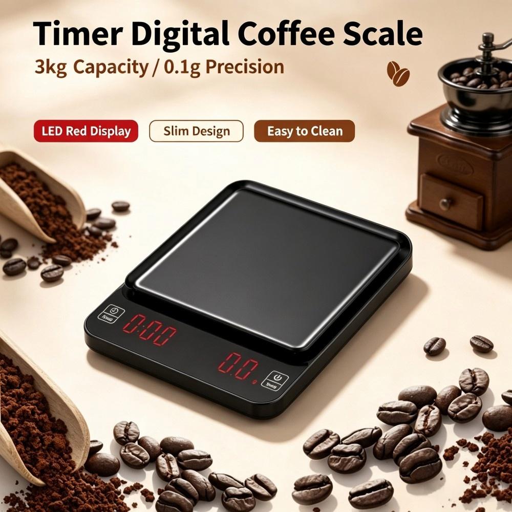 Electronics & Tech Gadgets - 3kg/0.1g Yüksek Hassasiyetli Dijital Kahve Terazisi,