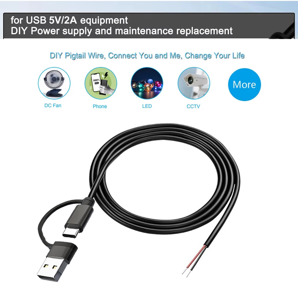DC 2 Pin Güç Kablosu USB ve Ti - Electronics Repair Gadgets incelemesi ve fiyatı