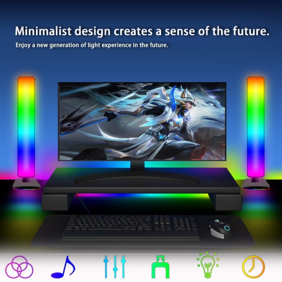 Akıllı Tuya RGB Oyun Atmosfer  - Rgb Desk Lamp Smart incelemesi ve fiyatı